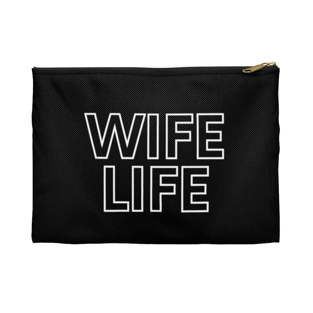 WIFE LIFE Black Accessory Pouch