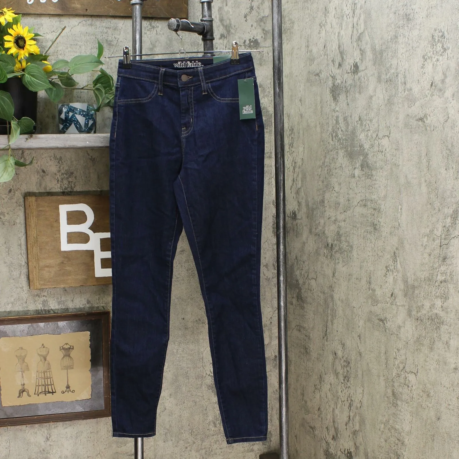 Wild Fable Women's Dark Wash High Rise Skinny Jeans