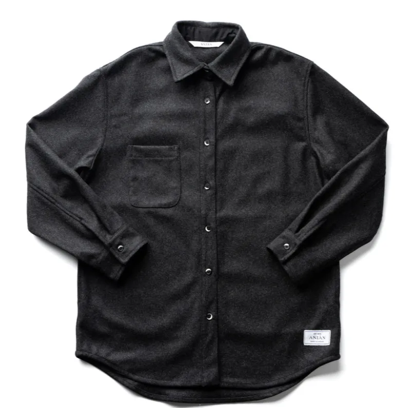 Woman's Relaxed Modern Melton Wool | Charcoal