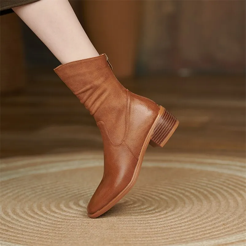 Women Genuine Leather Fashion Boots