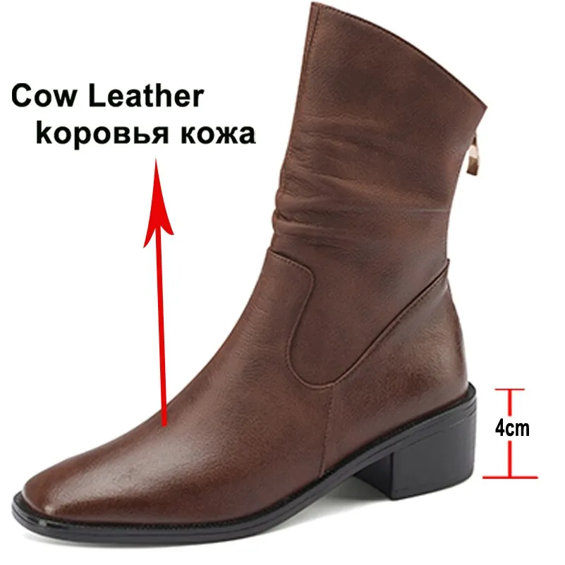 Women Genuine Leather Fashion Boots
