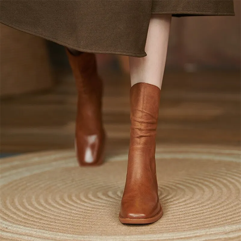 Women Genuine Leather Fashion Boots