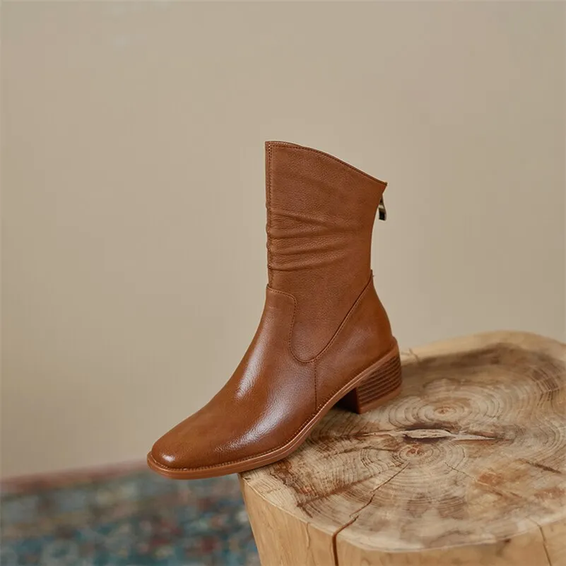 Women Genuine Leather Fashion Boots
