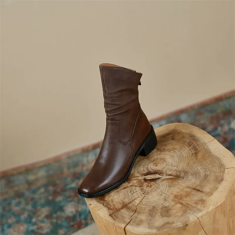 Women Genuine Leather Fashion Boots