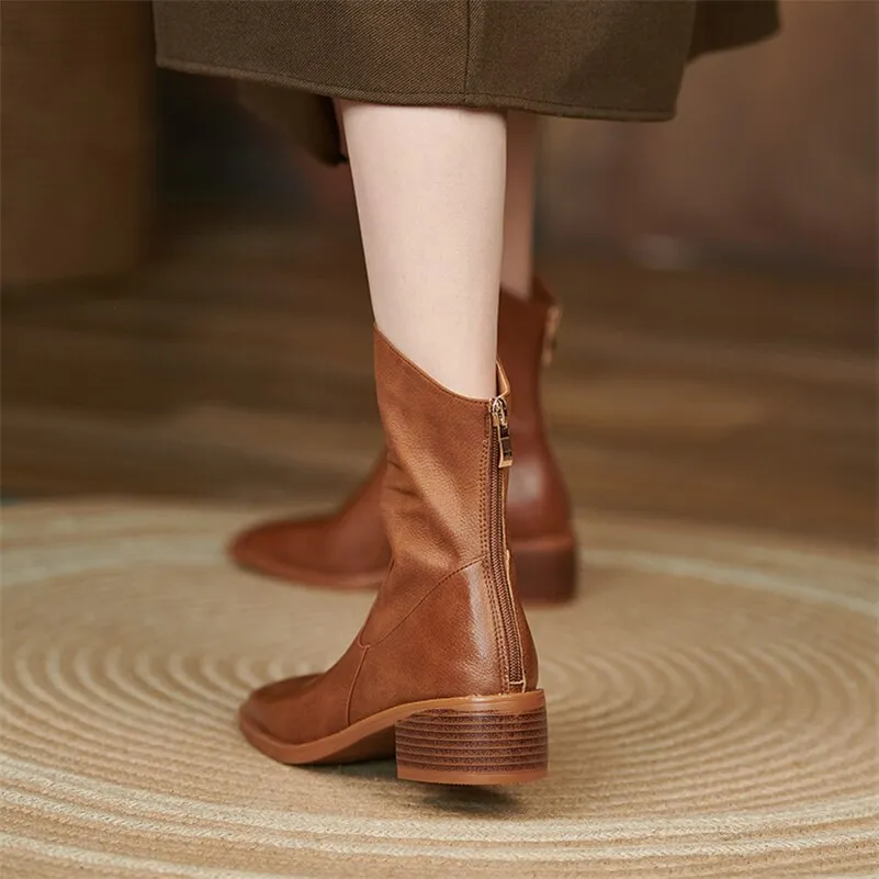 Women Genuine Leather Fashion Boots
