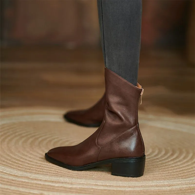 Women Genuine Leather Fashion Boots