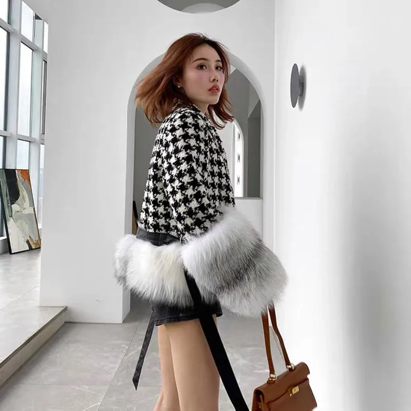 Women Real Fur Jackets Winter Wool Fox Fur Coats Thick Warm
