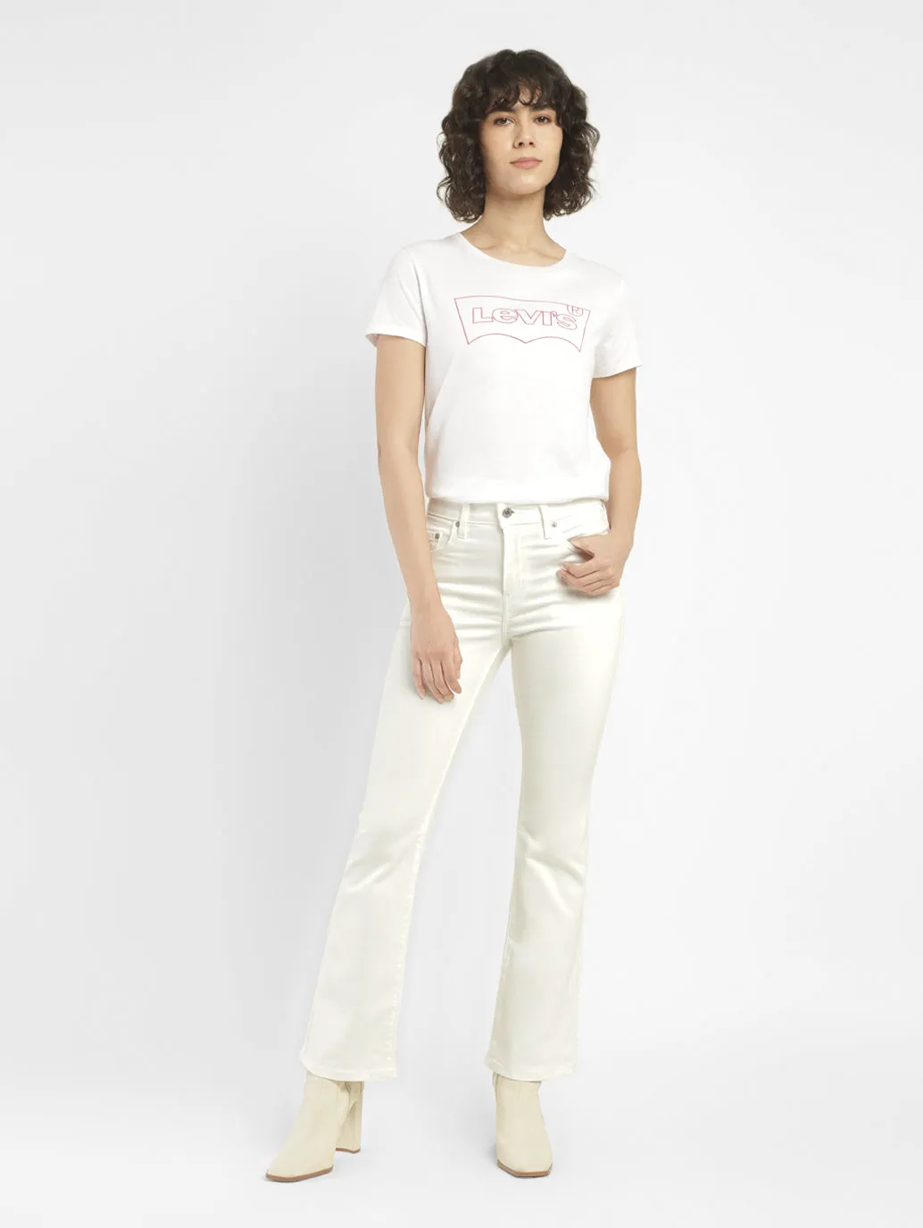 Women's 725 White Bootcut Fit High Rise Jeans