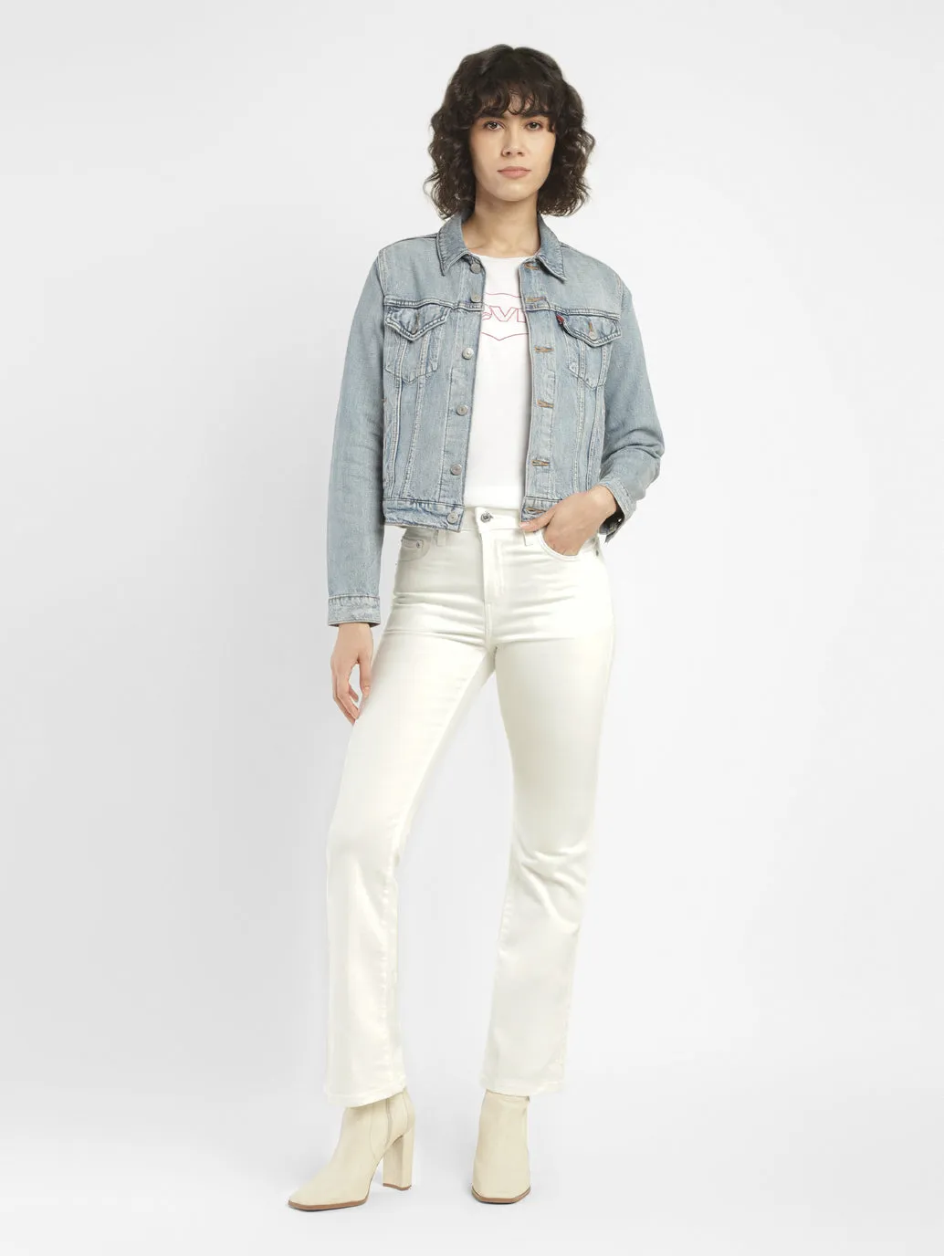 Women's 725 White Bootcut Fit High Rise Jeans
