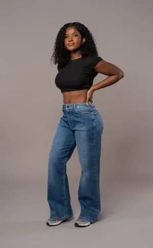 Womens Baggy Fitjeans - Stonewashed Blue