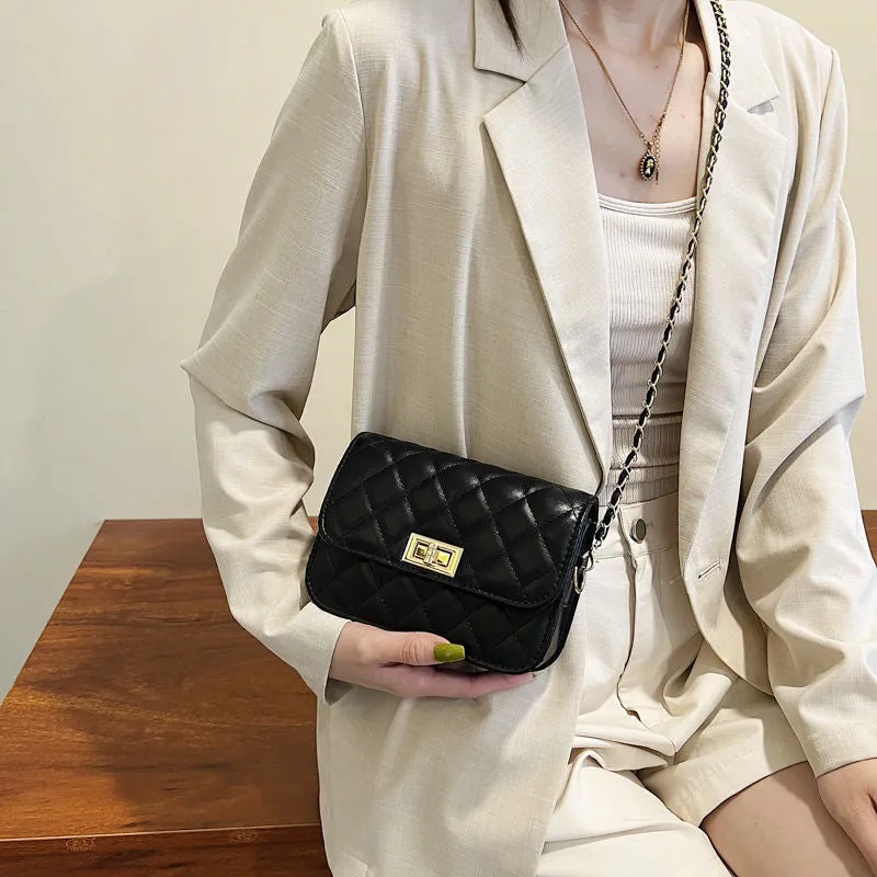 Women's Classic Style Diamond Pattern Chain Fashionable Crossbody Bags