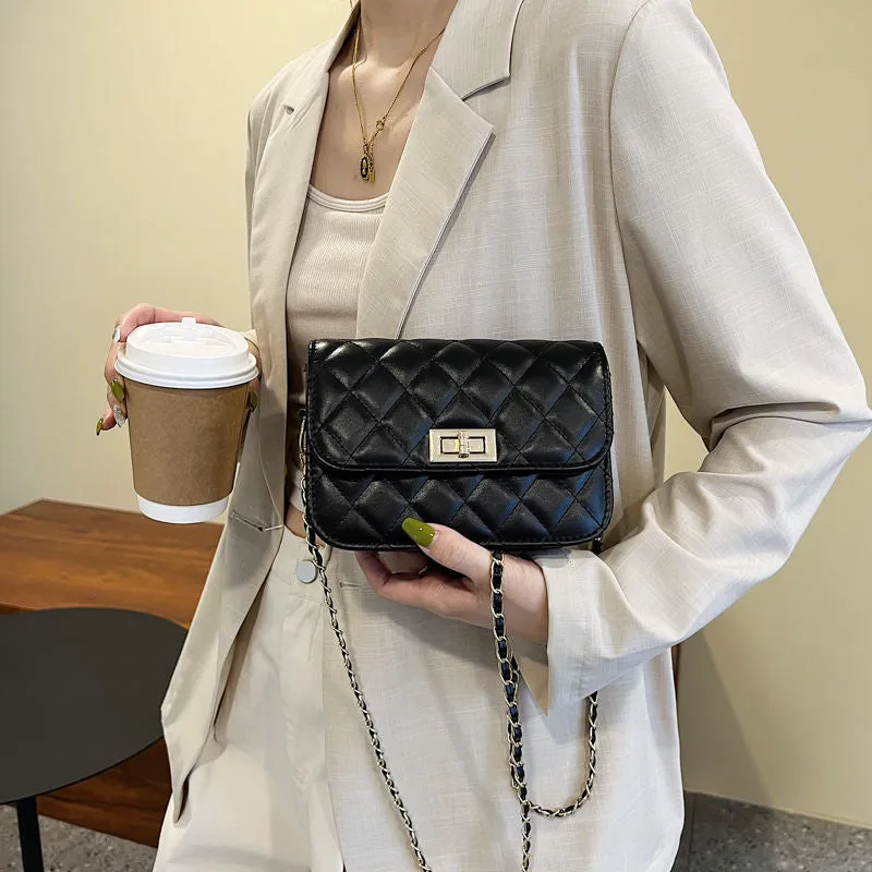 Women's Classic Style Diamond Pattern Chain Fashionable Crossbody Bags