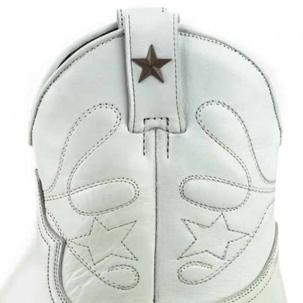 Women's Cowboy Boots or Ankle Boots Handcrafted White Leather 2374 Texanas