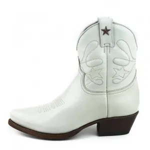 Women's Cowboy Boots or Ankle Boots Handcrafted White Leather 2374 Texanas