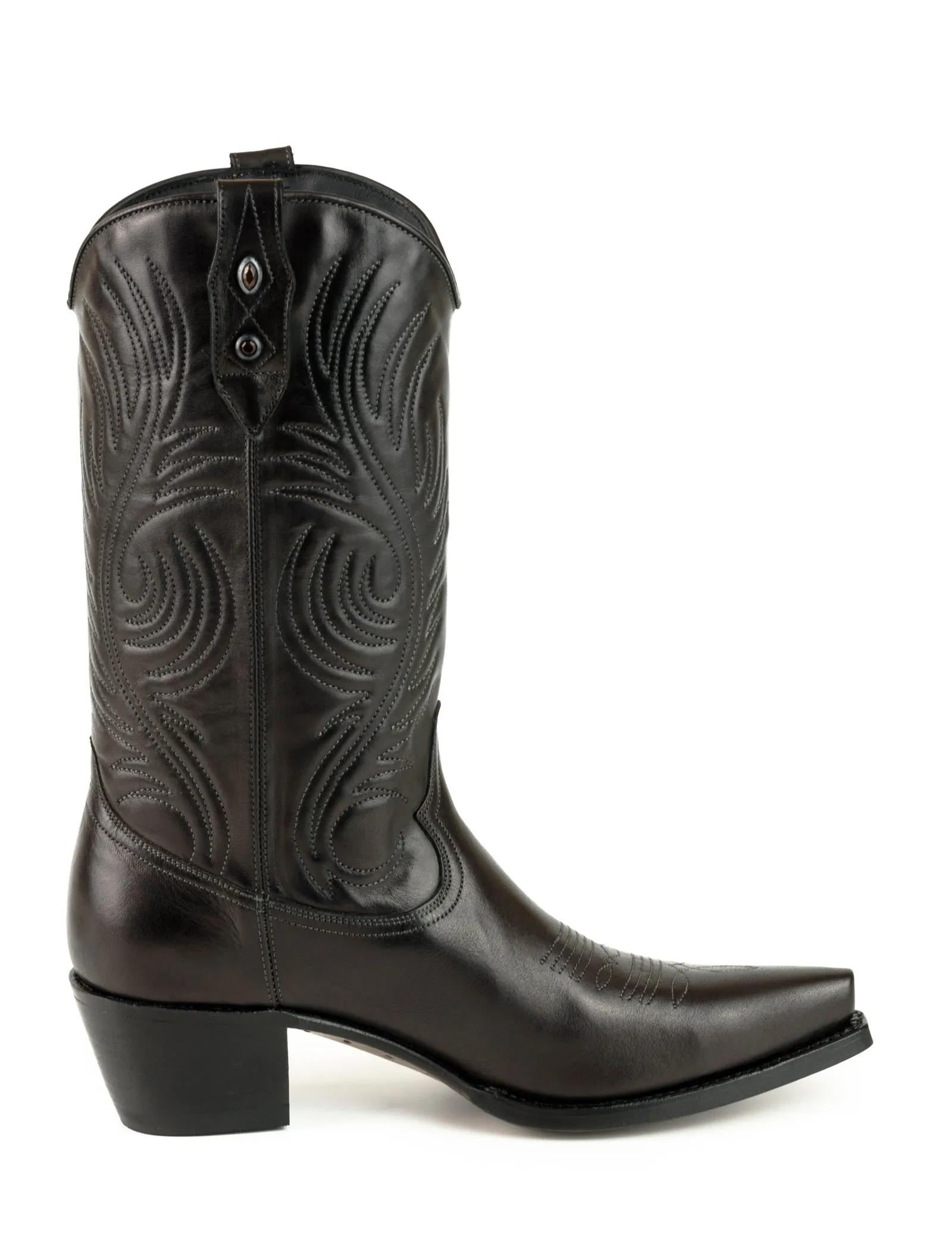Women's Cowboy Country Western Boots Handmade Black Leather 2536