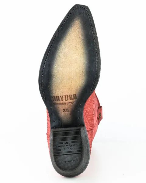 Women's Cowboy Country Western Boots Handmade Washed Red Leather 2524 