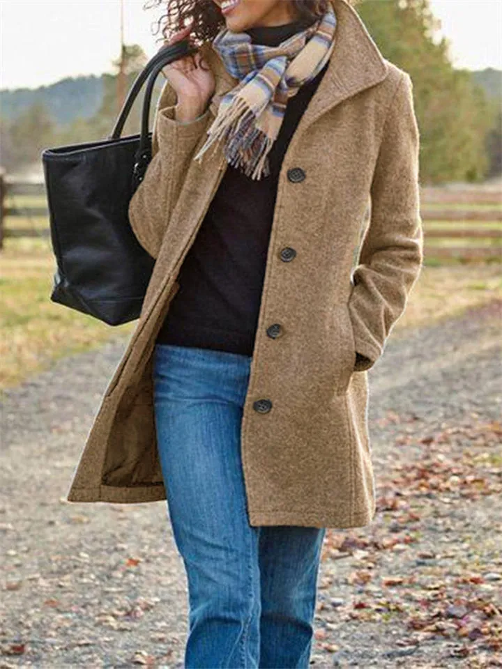 Women's Elegant Slim Fit Mid Length Trench Coats