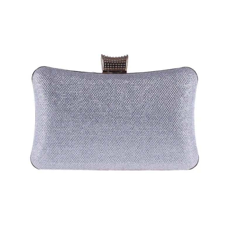 Women's Fashion Metal Beaded Clutch Bags - Silver,Black,Gold