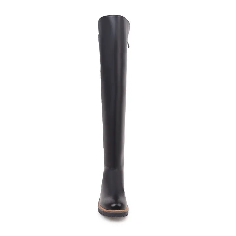 Womens' Low Heels Over the Knee Boots