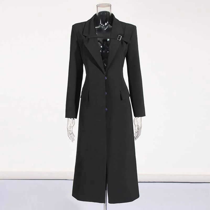 Women's Maxi Blazer Slim Fit Long Coat