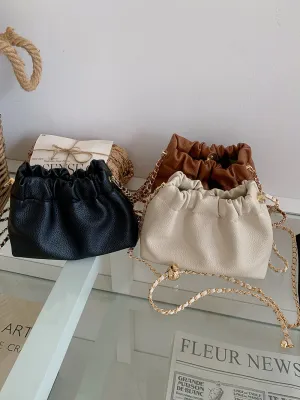 Women's Popular Textured Solid Color Versatile Chain Crossbody Bags