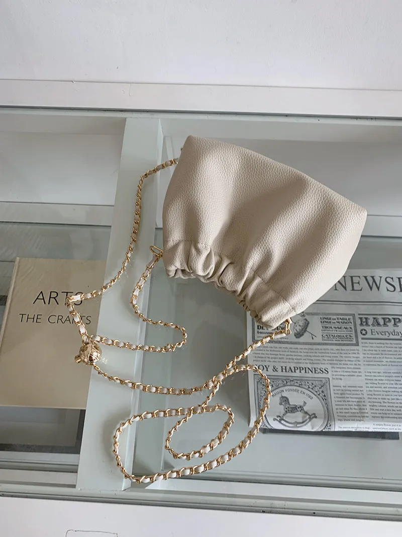 Women's Popular Textured Solid Color Versatile Chain Crossbody Bags