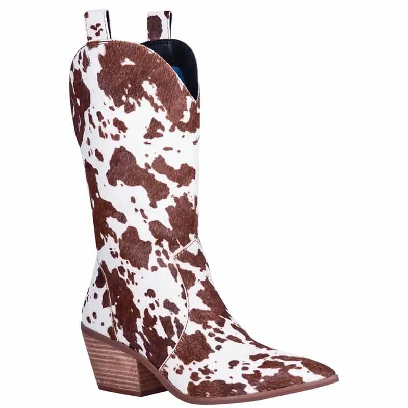 Womens PU Suede Pointed Toe Boots Mid Calf Mid Heel 2-3" - Black,Brown