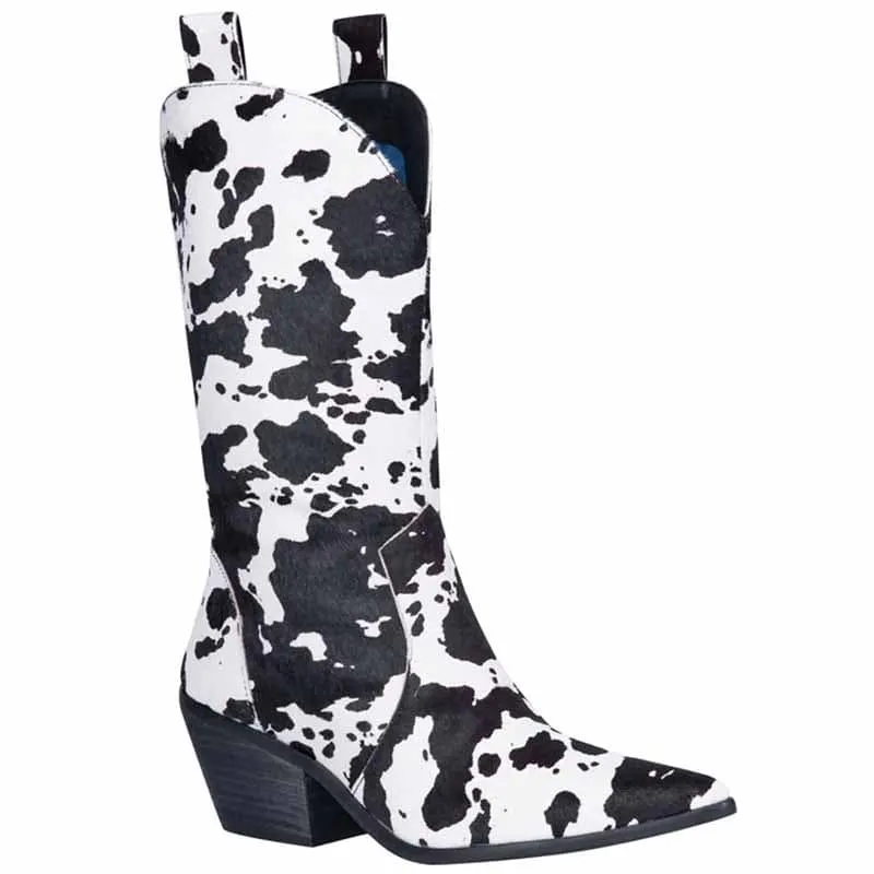 Womens PU Suede Pointed Toe Boots Mid Calf Mid Heel 2-3" - Black,Brown