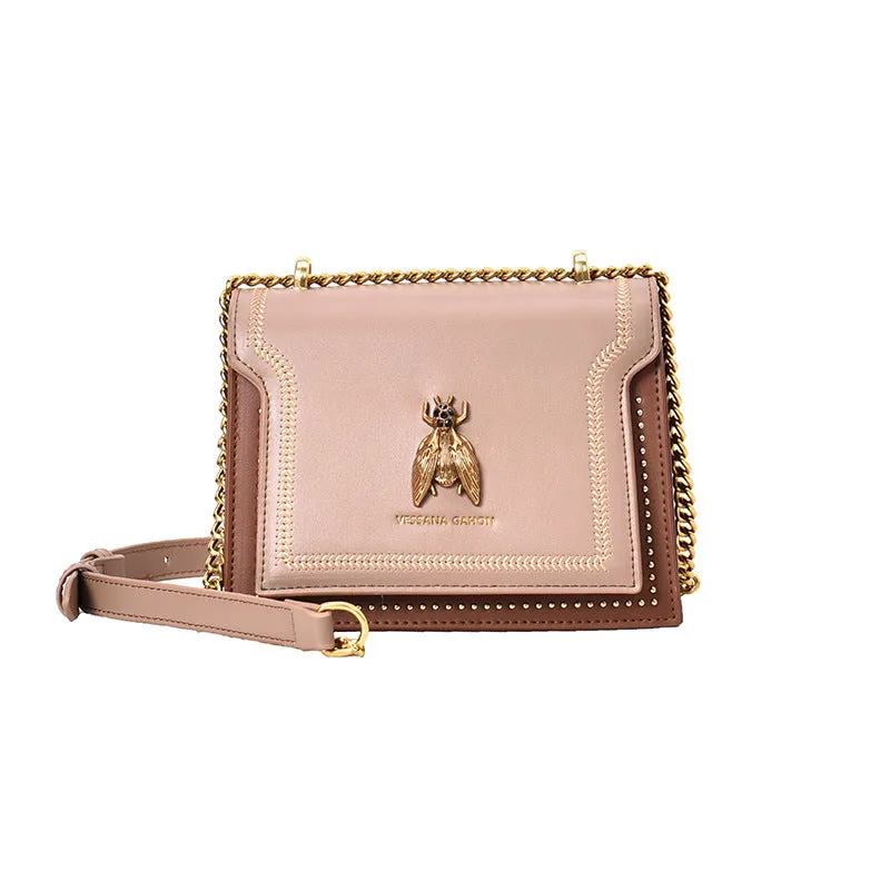 Women's Summer Chain Vintage Bee Portable Contrast Crossbody Bags