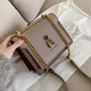 Women's Summer Chain Vintage Bee Portable Contrast Crossbody Bags