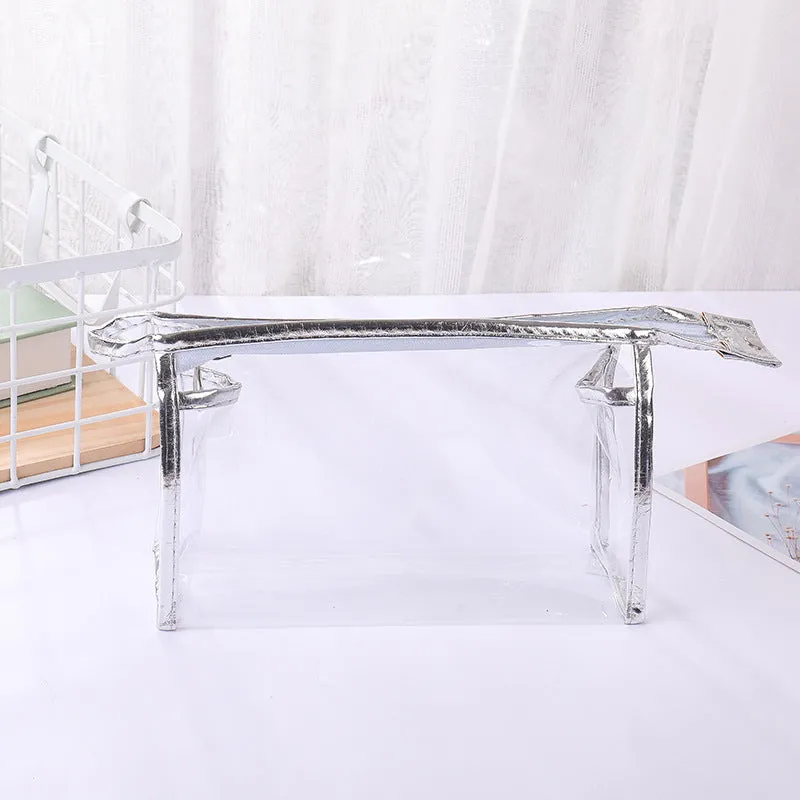 Women's Transparent Hand Fashion Storage Toiletry Cosmetic Bags
