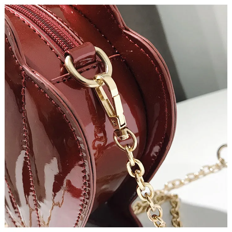Women's Unique Shell Shape Pu Leather Clutch Bags - Black,Silver,Red,Pink