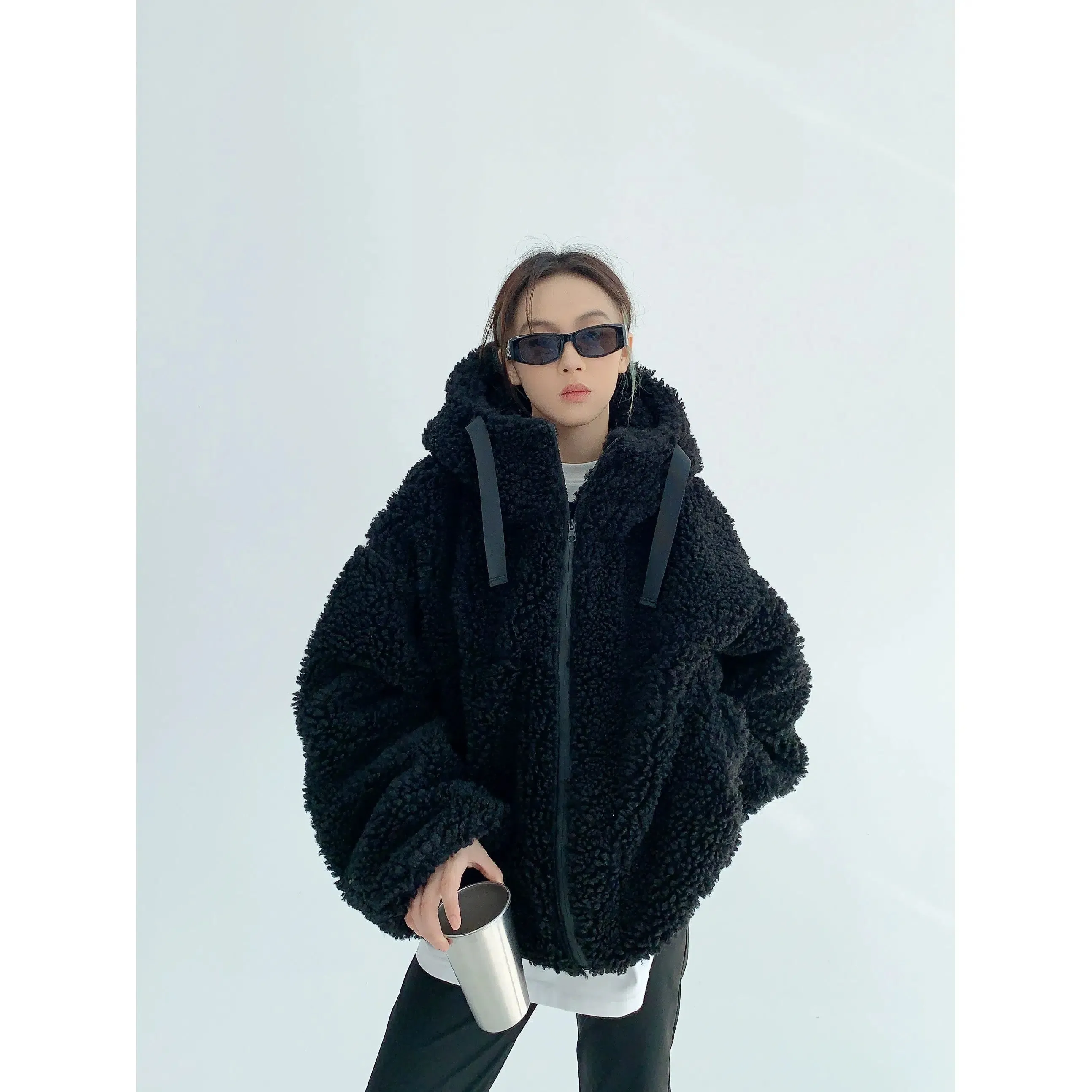 Wool Embroidery Hooded Jacket
