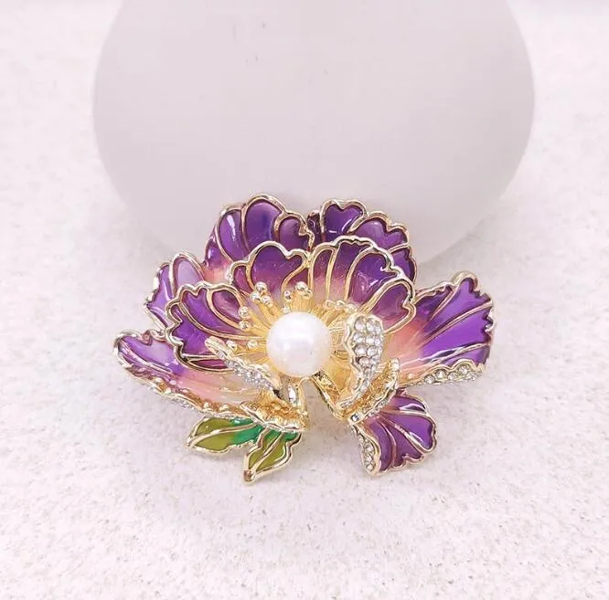 XSB139 - Chinese style floral peony brooch