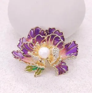 XSB139 - Chinese style floral peony brooch
