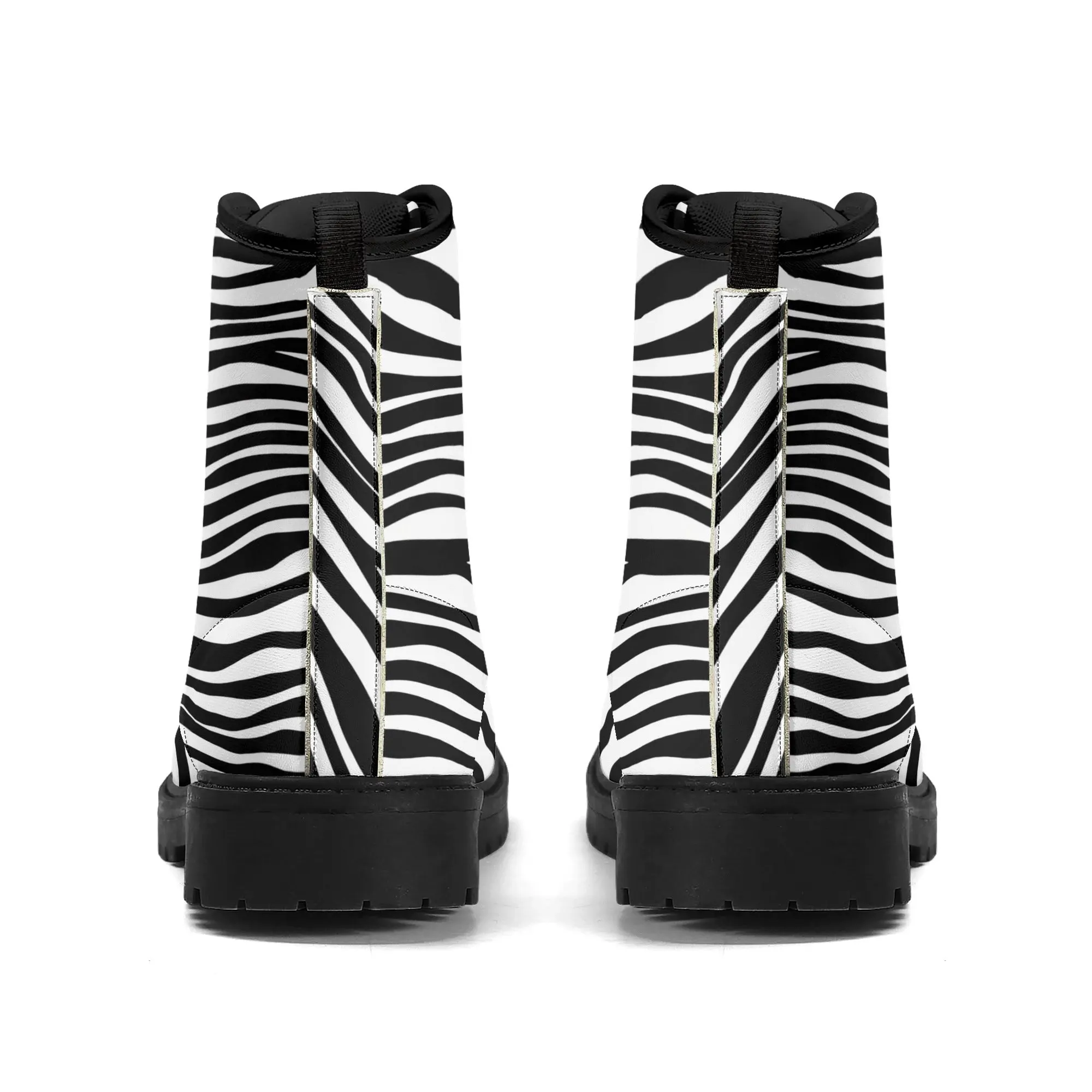 Zebra Print #6 Womens Vegan Combat Boots
