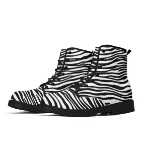 Zebra Print #6 Womens Vegan Combat Boots