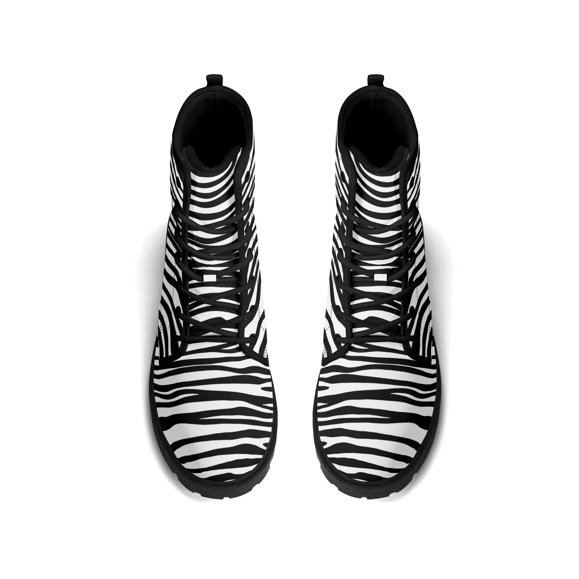 Zebra Print #6 Womens Vegan Combat Boots