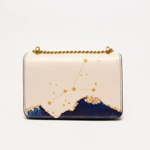 Zodiac Cancer Embroidery Crossbody Bag 
